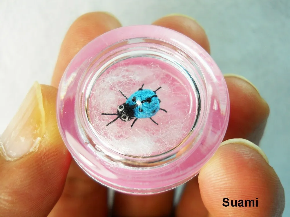 Blue Ladybug - Micro Crochet Miniature Ladybug