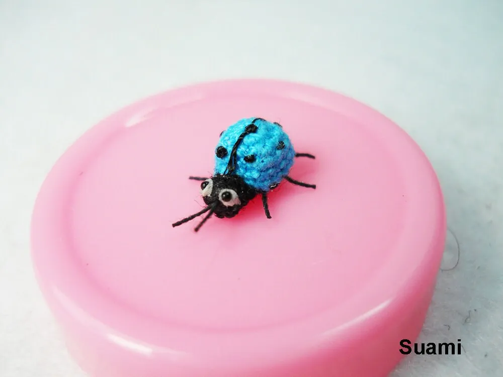 Blue Ladybug - Micro Crochet Miniature Ladybug