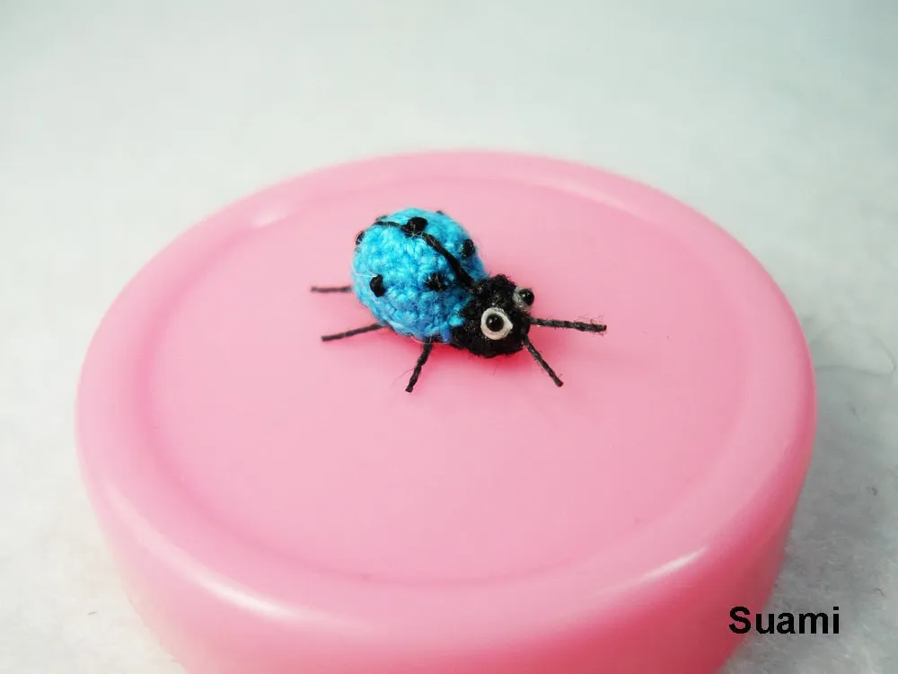Blue Ladybug - Micro Crochet Miniature Ladybug