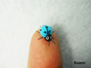 Blue Ladybug - Micro Crochet Miniature Ladybug