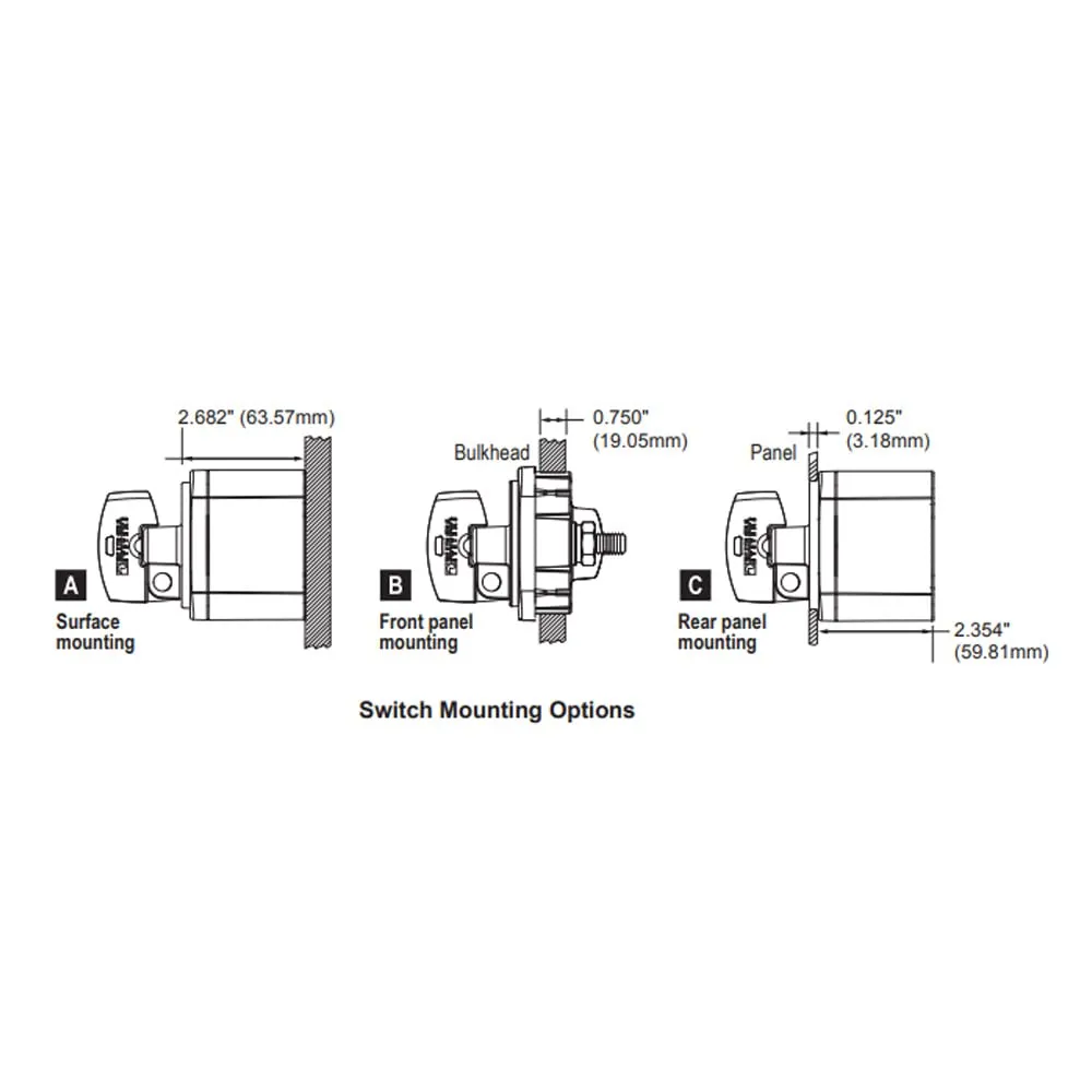 Blue Sea Systems 6004200 m-Series Battery Switch ON/OFF Locking, Black