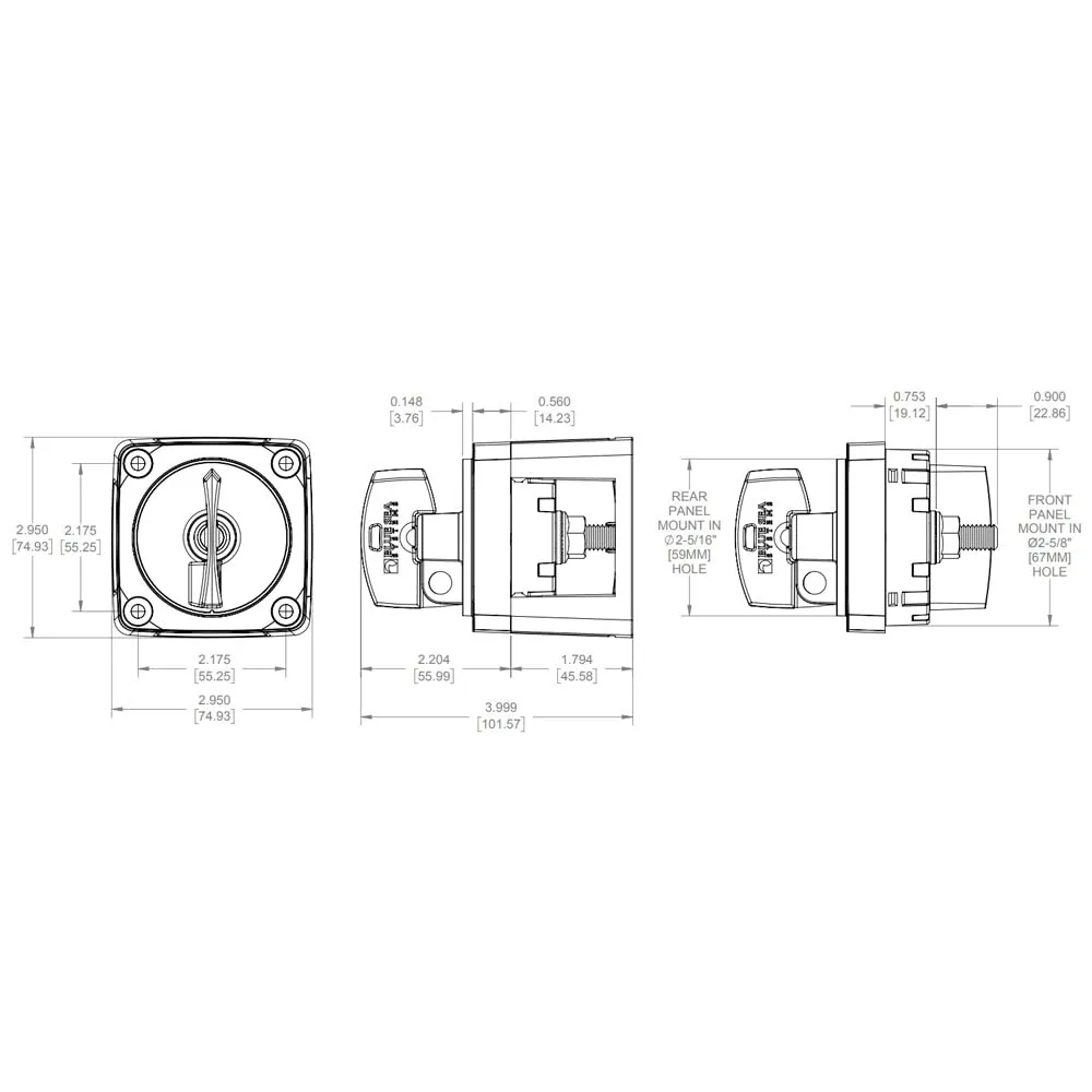 Blue Sea Systems 6004200 m-Series Battery Switch ON/OFF Locking, Black