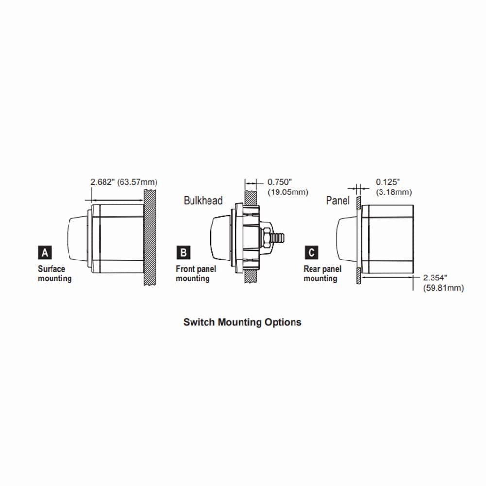 Blue Sea Systems 6006 m-Series Battery Switch ON/OFF with Knob, Red