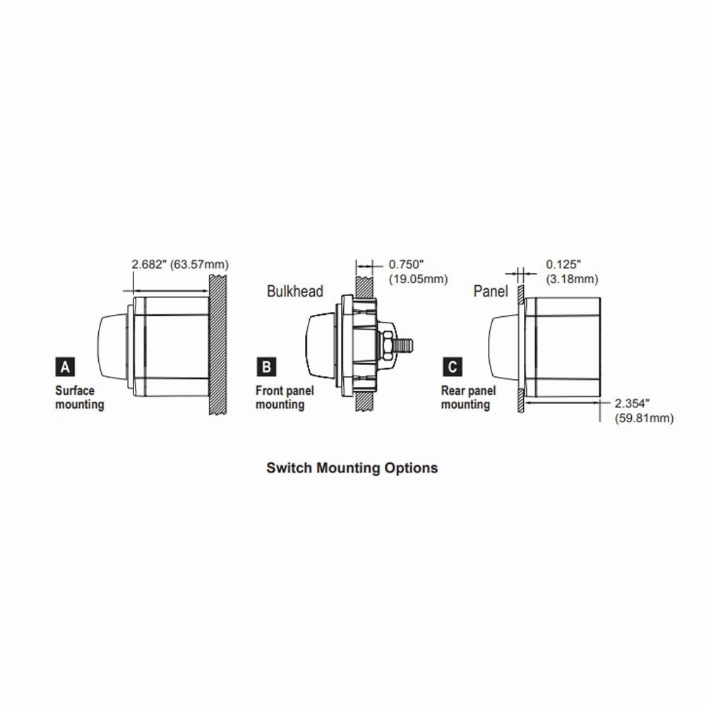 Blue Sea Systems 6008200 m-Series Series Battery Switch 3 Position Selector, Black