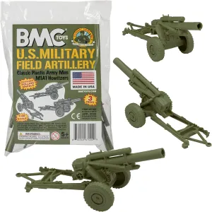 BMC Classic Marx US Howitzers - OD Green 3pc Plastic Army Men Field Artillery