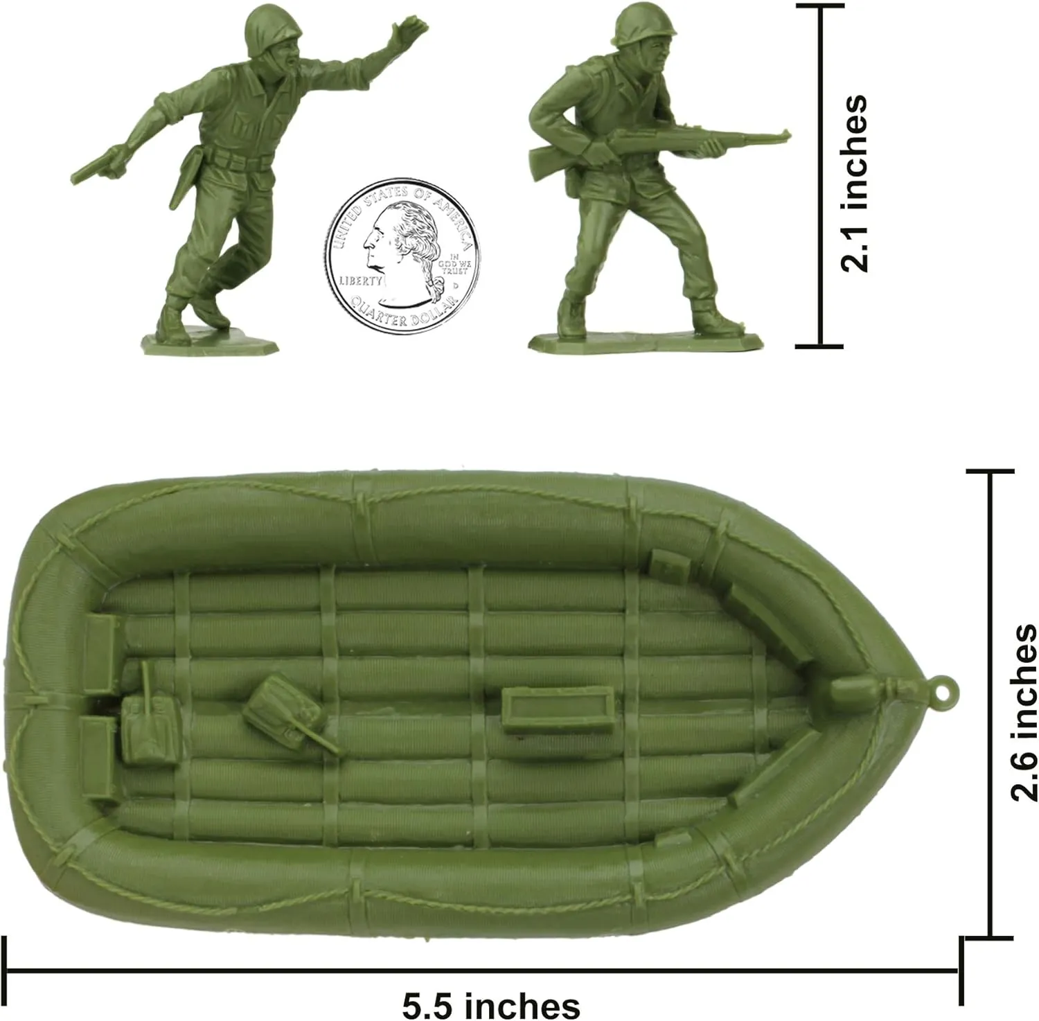 BMC Marx Plastic Army Men US Soldiers - OD Green 31pc WW2 Figures - Made in USA