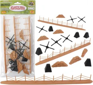 BMC WW2 Atlantic Wall Fortifications - 21pc Plastic Army Men Accessories