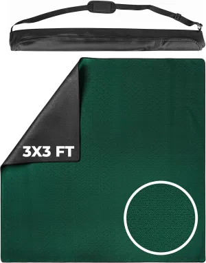 Board Game Mat for 36 x 36 in Tables, Mahjong Mat with Carrying Bag, Neoprene Playmat, Table Cover for Board Games, Tile, Poker, RPG and Dominoes - Green