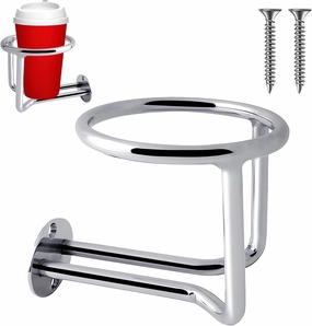 Boat Ring Cup Holder 304 Grade Stainless Steel Heavy Duty Ringlike Water Drink Holder for Marine Yacht Trucks Car (1PCS)
