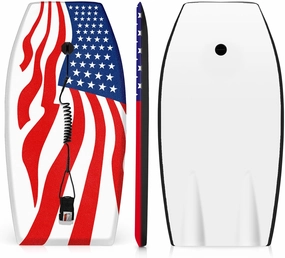 Bodyboard for Beach 37 / 42 Inch 2 Pack Premium Body Board with Wrist Leash Super Lightweight Surf Boards EPS Core HDPE Slick Bottom for Teens Adults Kids Beginners Any Surfing Rider Level