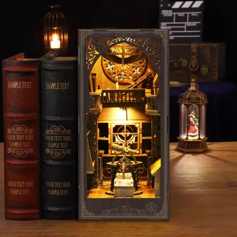 Book Nook Kit Museum of Astronomy Miniature Booknook Kit 3D Wooden Puzzle for Adults Magic Bookends Dollhouse (Museum of Astronomy)