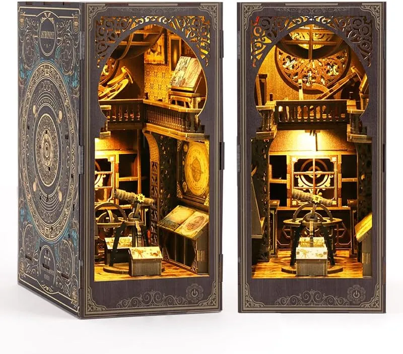 Book Nook Kit Museum of Astronomy Miniature Booknook Kit 3D Wooden Puzzle for Adults Magic Bookends Dollhouse (Museum of Astronomy)