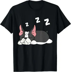 Boston Terrier Pajama Cute Boston Terrier Dog Sleeping T-Shirt