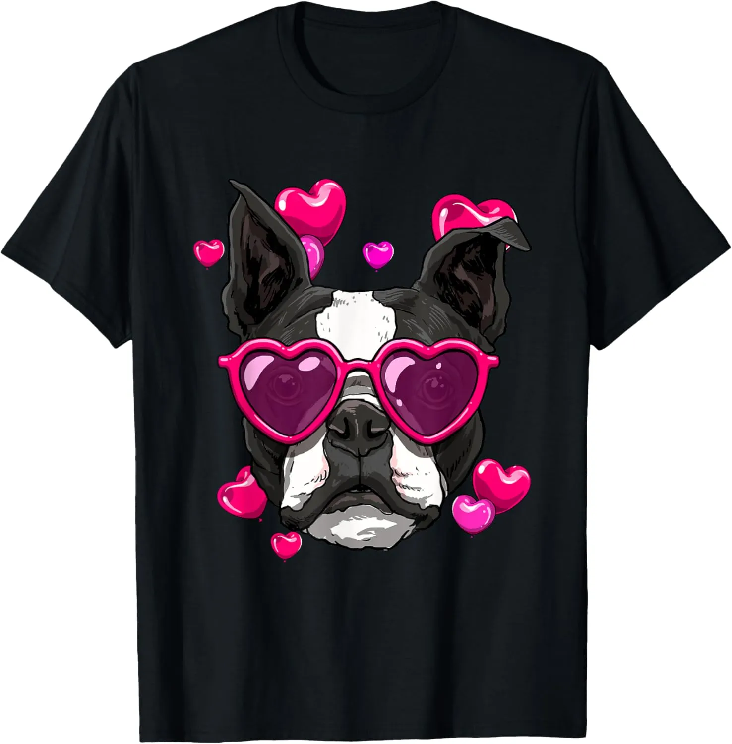 Boston Terrier Valentines Day Shirt Heart Dog Lover T-Shirt