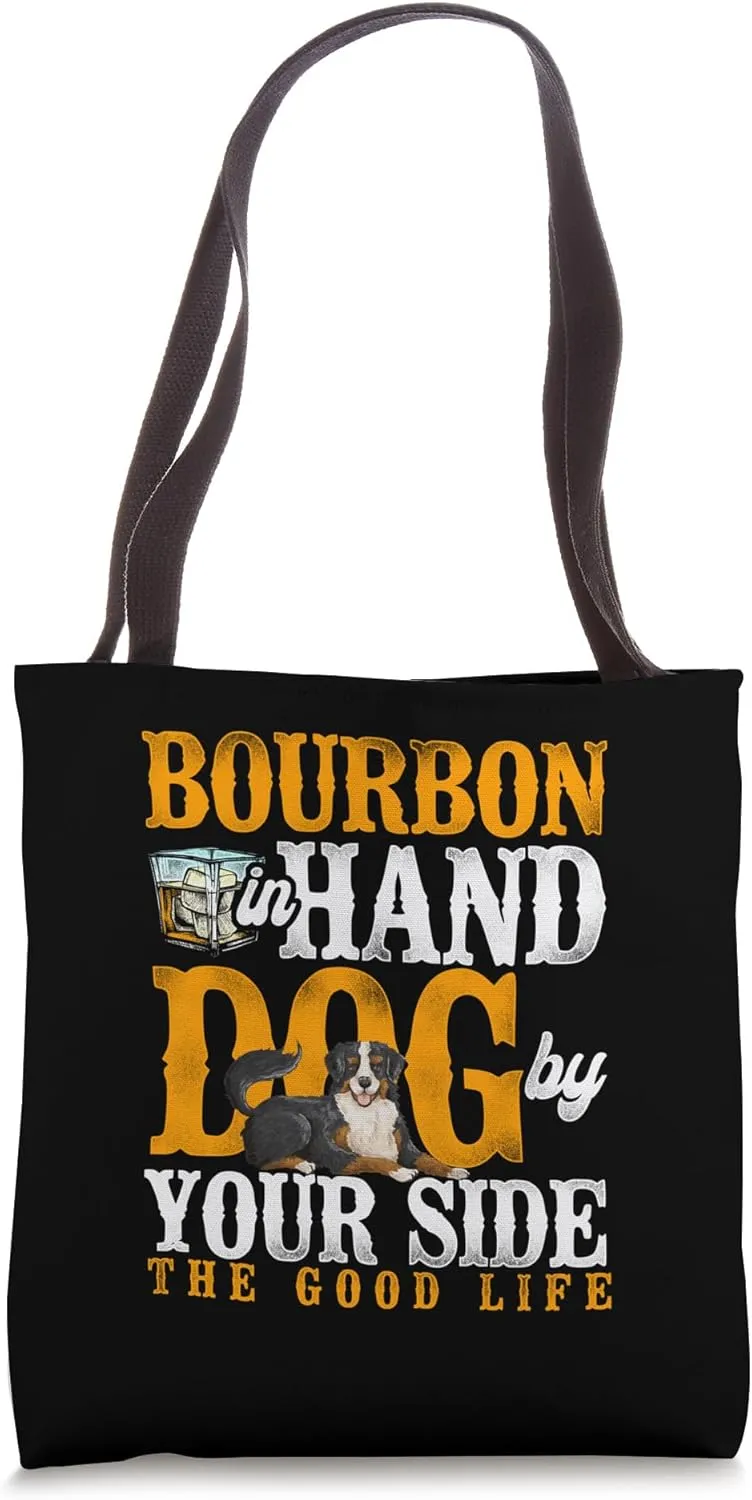 Bourbon in Hand - Dog By Your Side - Companion Relaxation Tote Bag