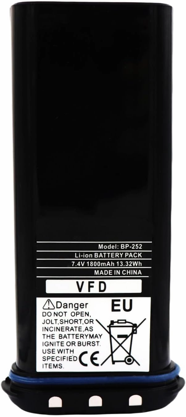 BP252 Battery Replacement for Icom IC-M2A IC-M32 IC-M34 IC-M35 IC-M36 BP-241 BP-252 7.4V/1800mAh