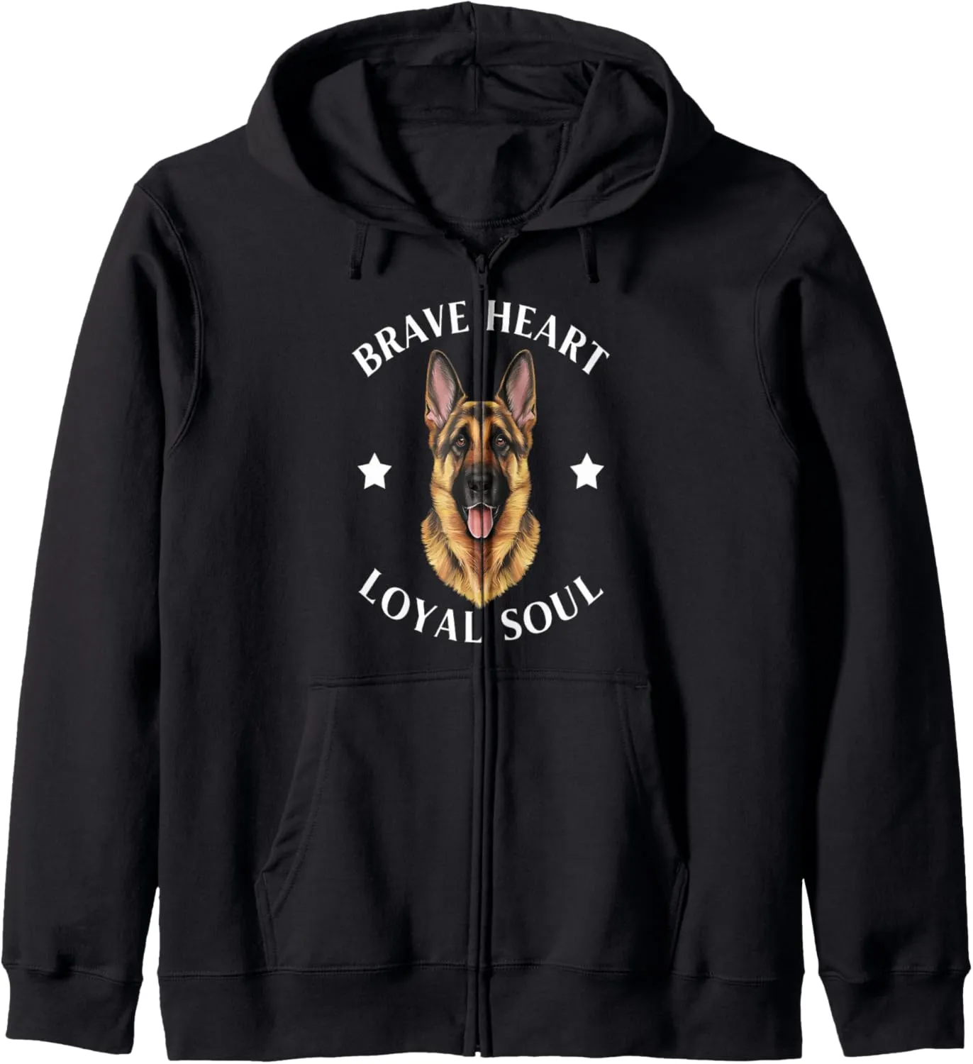 Brave Heart Loyal Soul German Shepherd Dog Zip Hoodie