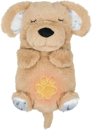 Breathing Stuffed Animal, Dog Plushies, Puppy Buddy Gifts, Lullaby with Music Lights & Breathing Motion, Calming Toy Gift for Kids and Adults (Brown)