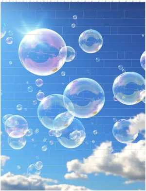 Bubbles Blue Sky Building Block Puzzle Personalized Building Bricks for Adults Block Puzzle Building DIY Brick Block Puzzles Valentine's Day Gifts for Home Decor Brick Puzzle