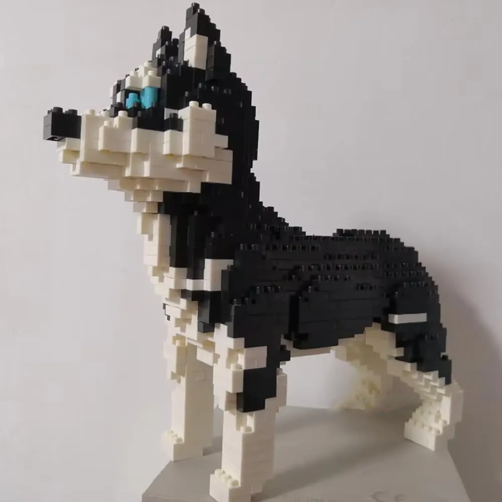 Building Block Husky Mini Pet Animals Block Dog Micro Dogs Building Animal Set 3D Block Toys Building Bricks for Kids Or Adult 950 Pieces