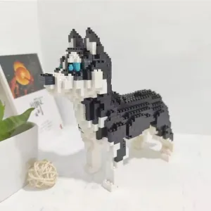 Building Block Husky Mini Pet Animals Block Dog Micro Dogs Building Animal Set 3D Block Toys Building Bricks for Kids Or Adult 950 Pieces