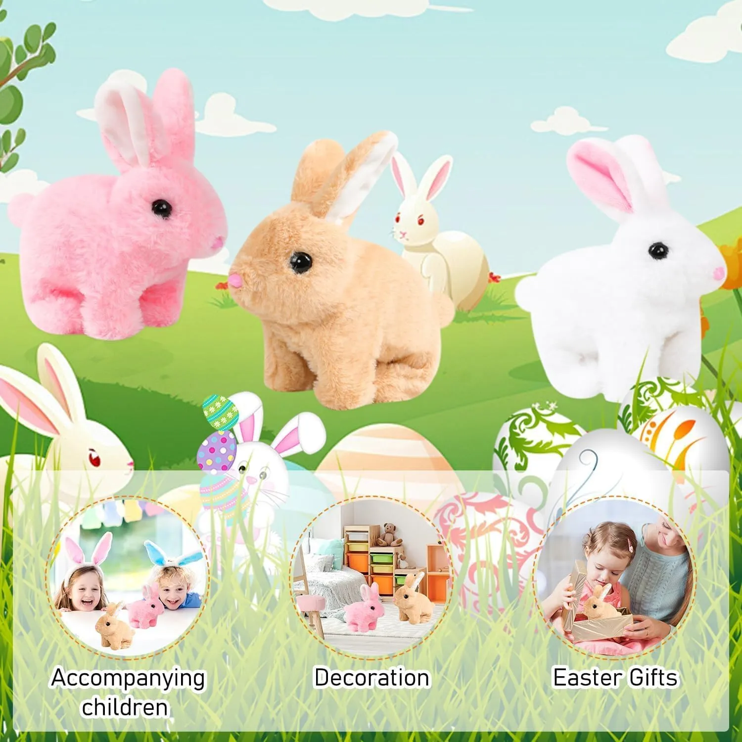 Bunby - My Realistic Bunny Toy, Interactive Bunny Realistic Bunny, Bunbi Realistic Bunny, Vitality Bliss Bunny, Realistic Bunny That Moves for Kids, Jumping, Twitching, and Shaking Ears (Brown)