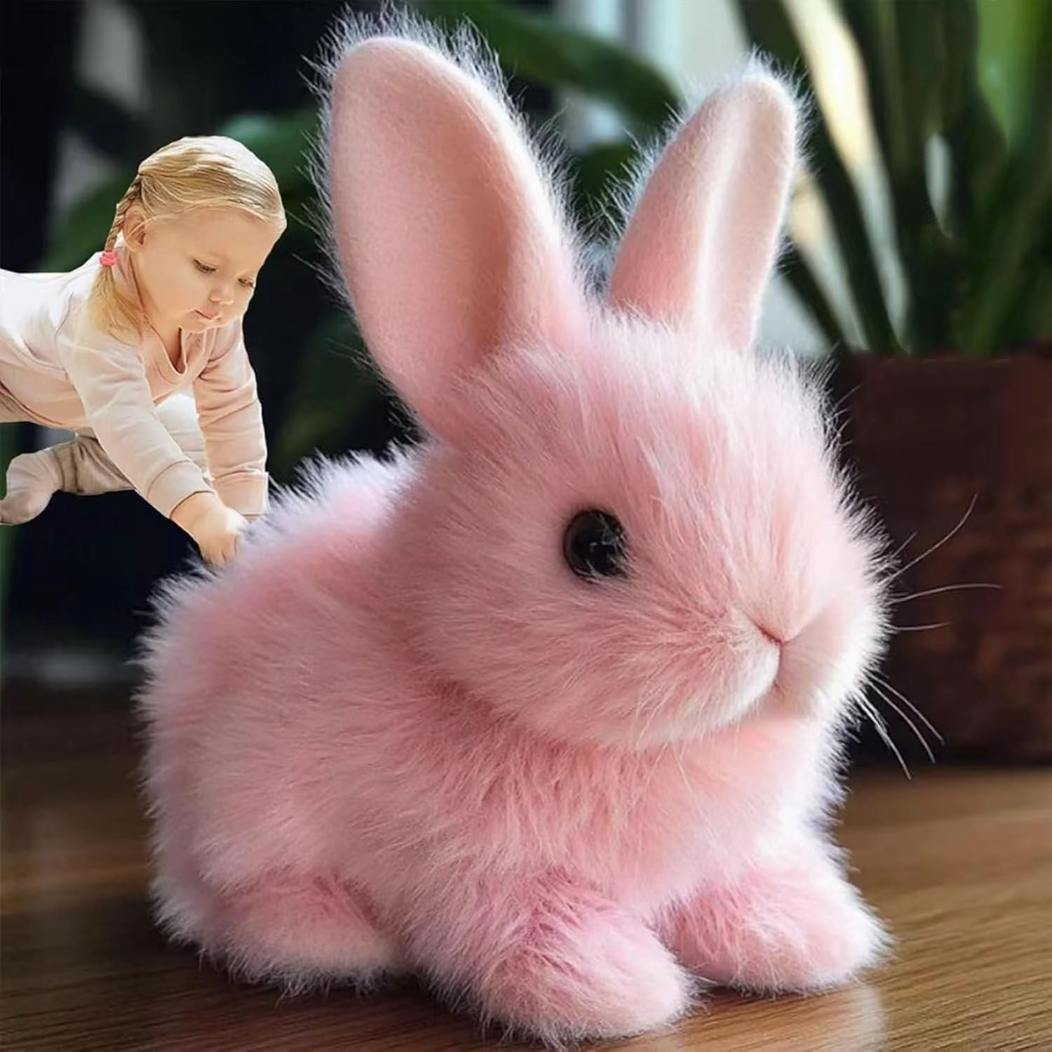 Bunby - Easter My Realistic Bunny Toy, Interactive Bunny Realistic Bunny - Jumping, Twitching, and Shaking Ears, Bunny Realistic Bunny Toy, Bunbi Realistic Bunny (Pink)