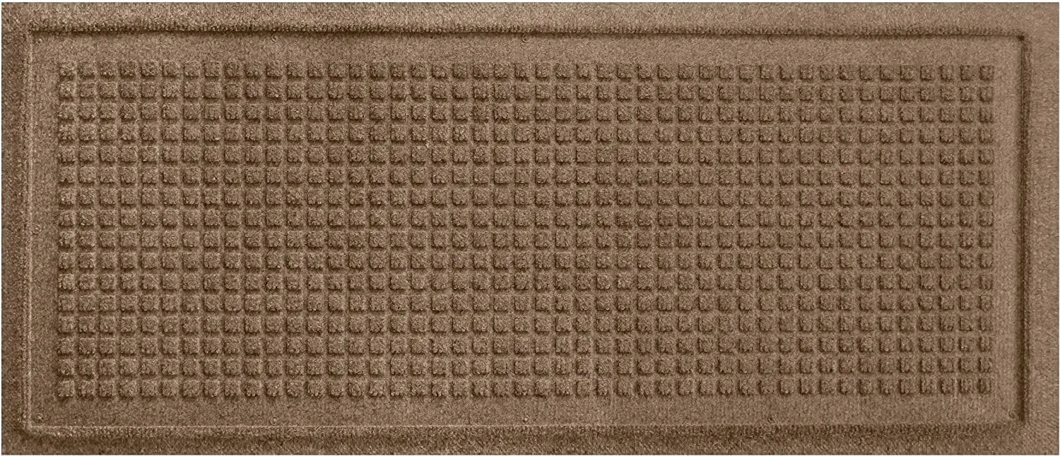 Bungalow Flooring Waterhog Indoor/Outdoor Boot Tray, 15 by 36 inches, Made in USA, Skid Resistant, Easy to Clean, Catches Water and Debris, Squares Pattern, Camel