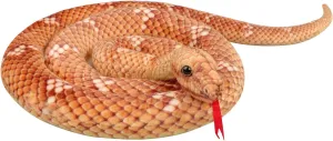 BXT Giant Snake Plush Toy, Realistic Python Stuffed Animal, 7 ft Long, Kids Jungle Party Favor, Prank Scare Toy