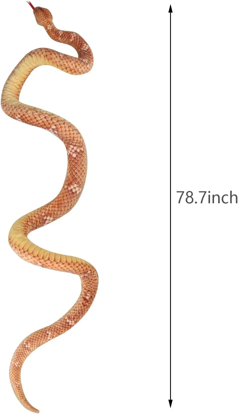 BXT Giant Snake Plush Toy, Realistic Python Stuffed Animal, 7 ft Long, Kids Jungle Party Favor, Prank Scare Toy
