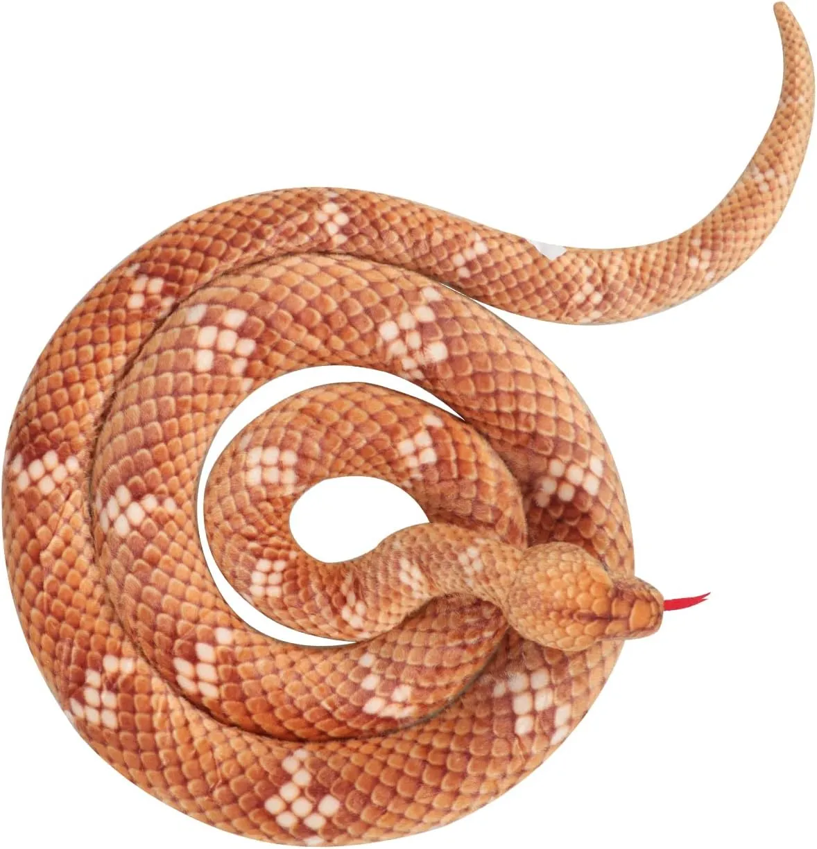 BXT Giant Snake Plush Toy, Realistic Python Stuffed Animal, 7 ft Long, Kids Jungle Party Favor, Prank Scare Toy