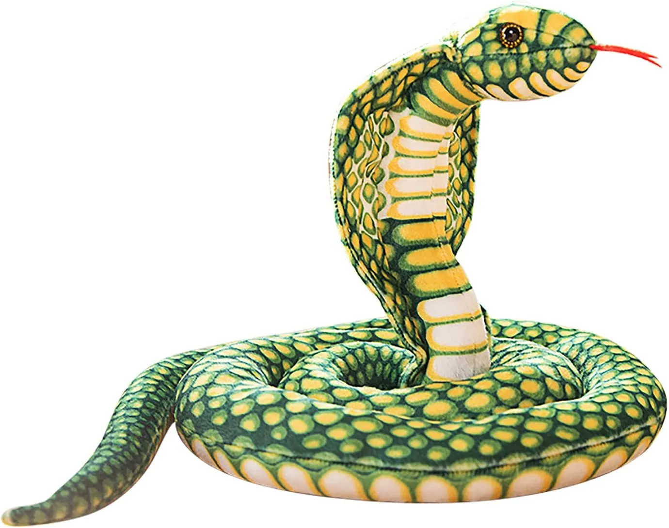 BXT Jumbo Lifelike Snake Toy Prank Props Scary Giant Cobra Plush 67 inch Long Soft Stuffed Animal Toy for Halloween Party, Green