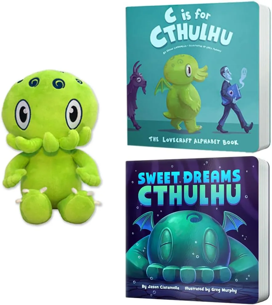 C is for Cthulhu Board Books & Baby Cthulhu Plush Bundle