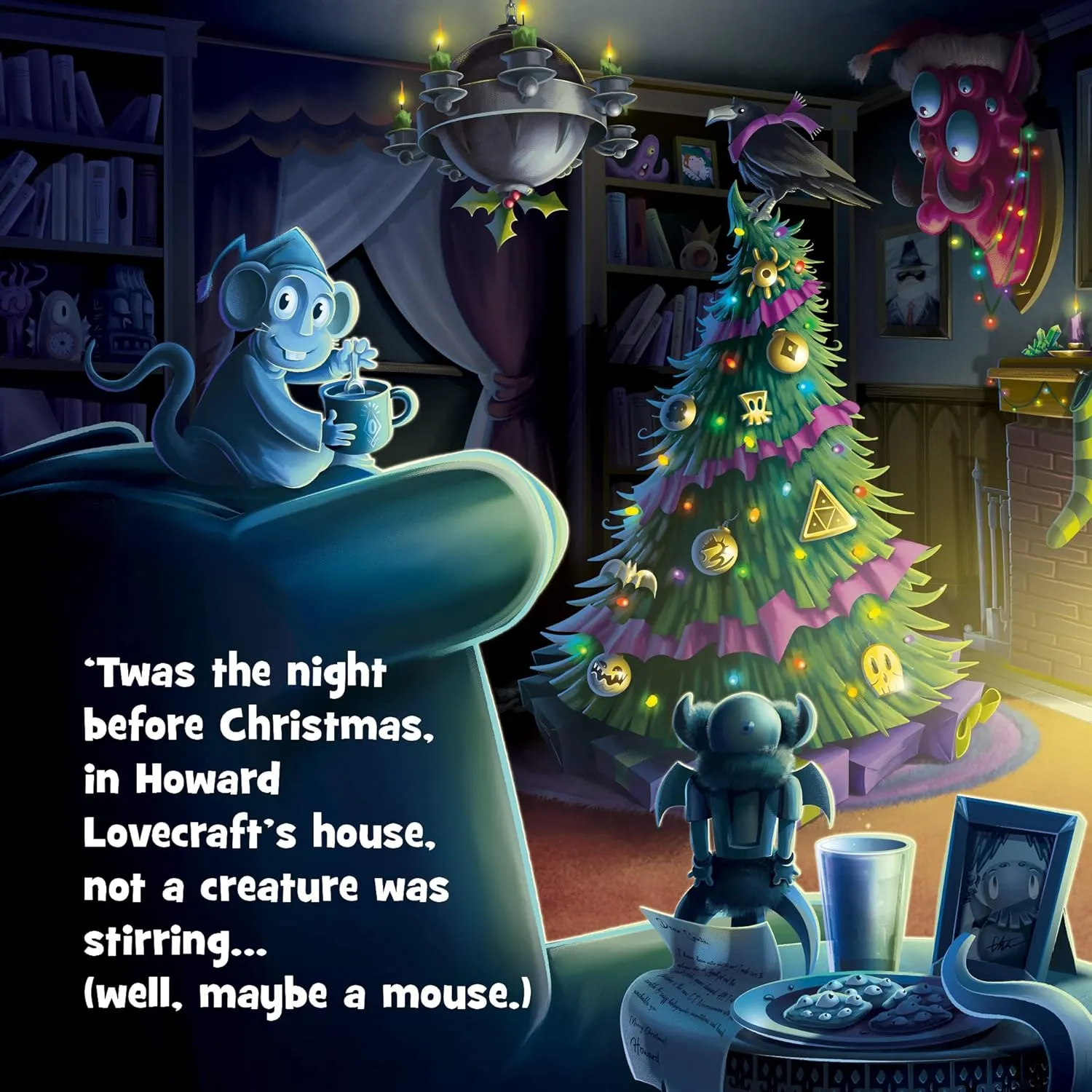 C is for Cthulhu The Night Before Christmas Santa Plush & Board Book Bundle (Standard Plush, 12 inches)
