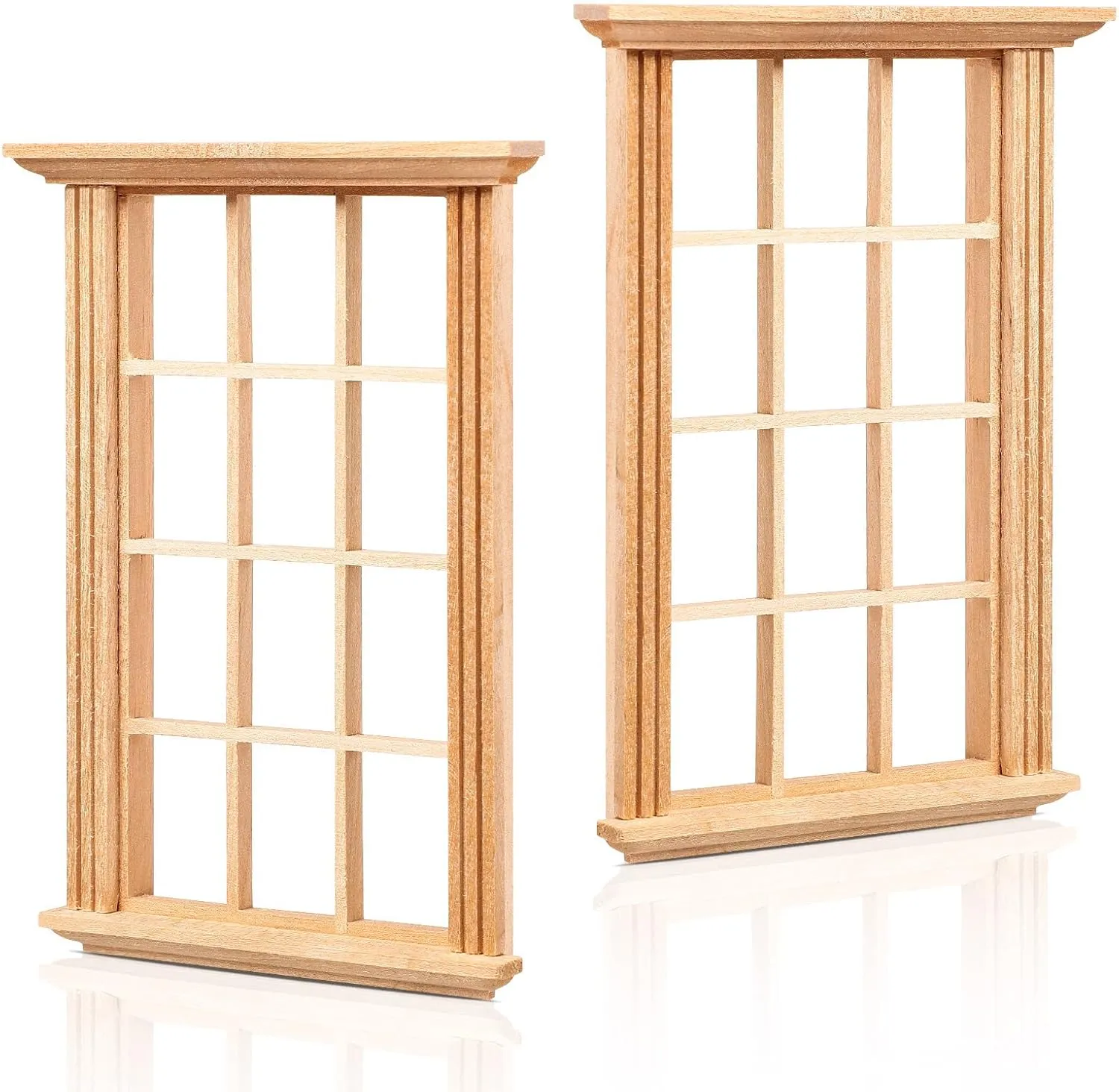 Cabilock Doll House Furniture 1/6 Scale Furniture 2pcs Miniature Window Frame Model Doll House Mini Window Frame Adornment for Doll House Doll House Furnisher Wood Craft Sets