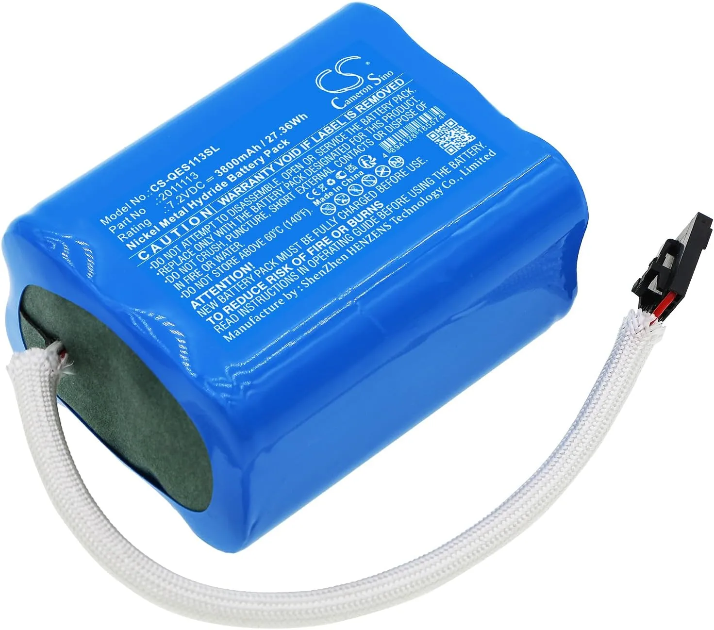 Cameron Sino Battery for QED Environmental Systems PN:QED 2011113 3800mAh / 27.36Wh