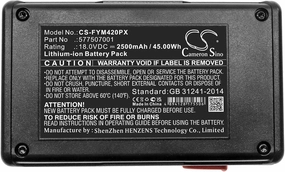 Cameron Sino Battery for Flymo Contour Cordless XT, Easicut 420, Easicut 500 PN:Flymo 577507001, CCT250-3 2500mAh / 45.00Wh