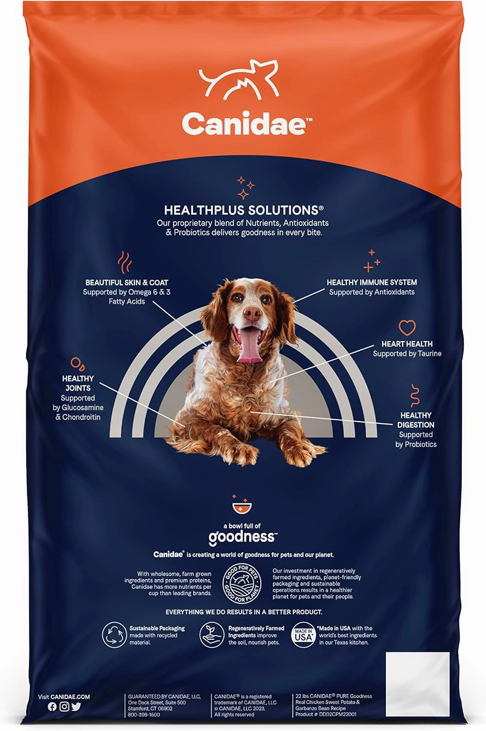 Canidae Pure SENIOR Real Chicken, Sweet Potato & Garbanzo Bean Recipe Dog Dry 22 lbs.