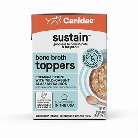 CANIDAE Sustain Bone Broth Toppers Premium Recipe with Wild-Caught Salmon Dog Topper (12) 5.5 oz.