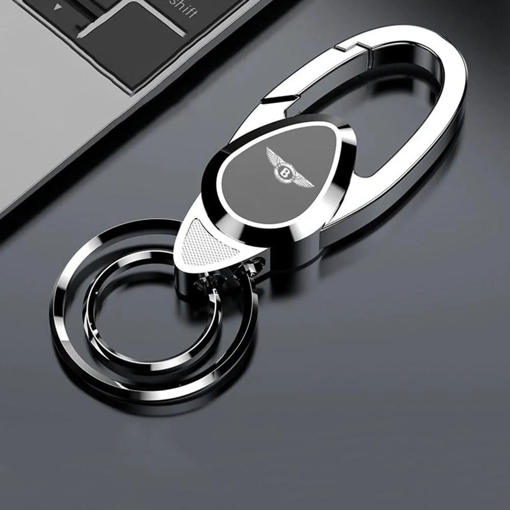 Car Fob Keychain for Bentley Flying Spur Bentayga PHEV Mulsanne Continental GT Keychains Keyring Holder Key Chain Anti-Lost Ring Portable Lanyard Men and Women Birthday Gift Accessories
