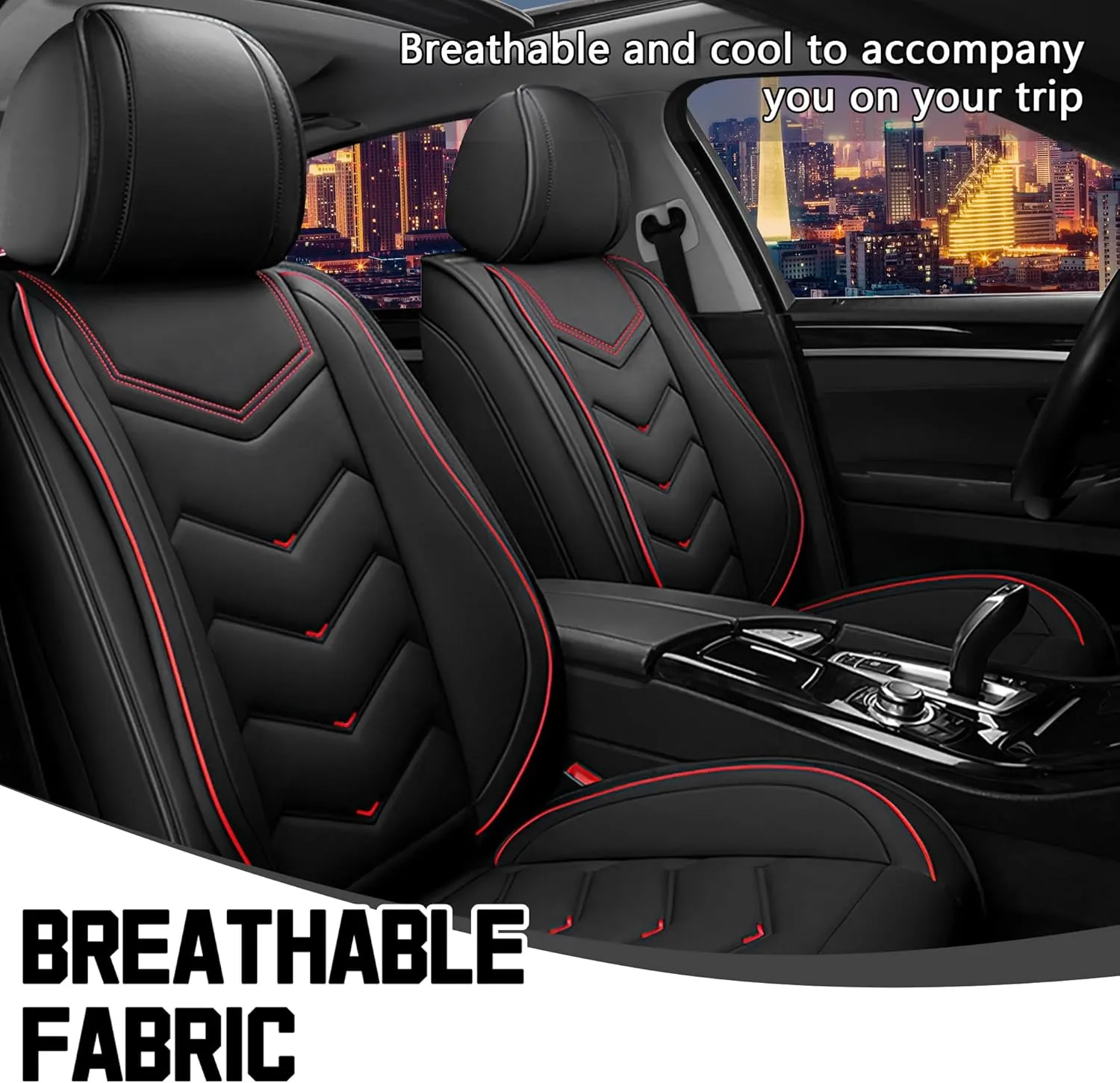 Car Seat Covers for Chevy Suburban 2000-2025, Stylish Sport Seat Cover, Premium Nappa Leather Car Seat Cover. Automobile Seat Covers Sets.(Standard 2 Seats/Black)