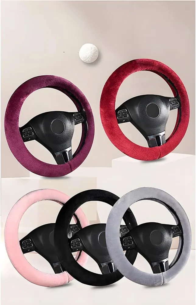 Car Steering Wheel Covers for Volvo XC40 XC60 XC70 XC90,Steering Wheel Sleeve Steering Wheel Protector Warmth Softness Breathable Interior Accessories,Pink-O