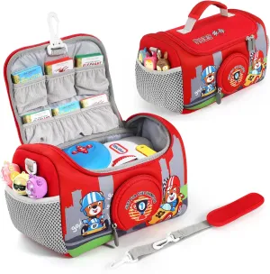 Carrying Case Compatible with Little Tikes Story Dream Machine Books Starter Set, Storage Carrier Bag for Storytime Audio Play Real for Littles Character Collection (Red)