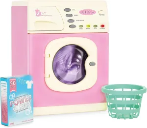 Casdon Pink Washer | Pink Toy Washing Machine for Children Aged 3  | Features Spinning Drum & Sound Effects for Realistic Play!