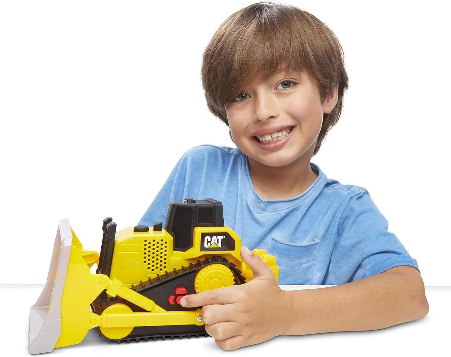 CAT Construction Toys, Tough Machines Toy Bulldozer, 10" w/Realistic Lights & Sounds, Rumbling Action, Movable Parts & Sturdy Plastic Construction