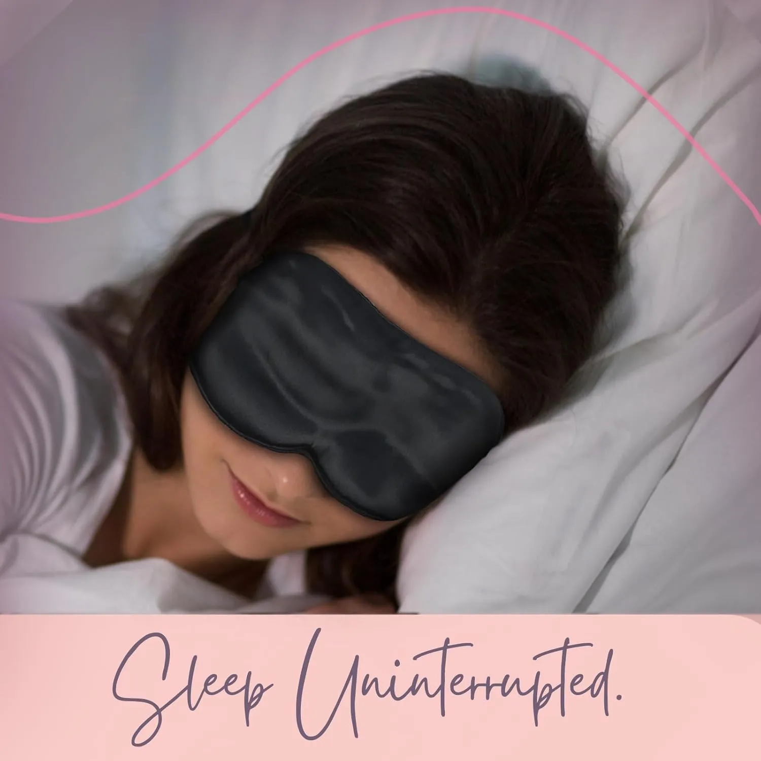 CELESTIAL SILK 100% Silk Sleep Mask for Women with Silk Covered Elastic Strap, Eye Mask for Sleeping (One Size, Black)