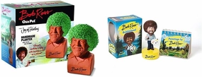 Chia Pet Bob Ross with Seed Pack and Bob Ross Bobblehead