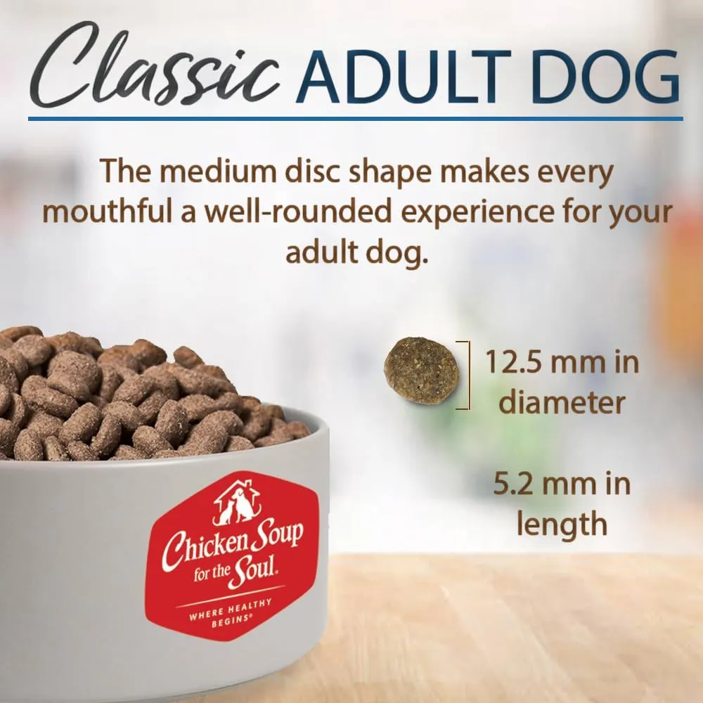 Chicken Soup For The Soul Pet Food Classic Dry Adult Dog Food, Chicken, Turkey & Brown Rice Recipe, 28 Pound Bag | Soy Free, Corn Free, Wheat Free, Dry Dog Food Made with Real Ingredients