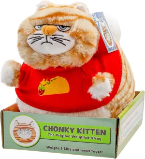 Chonky Kitten Plush, Mini Fat Kitty Cat Stuffed Animal Toy