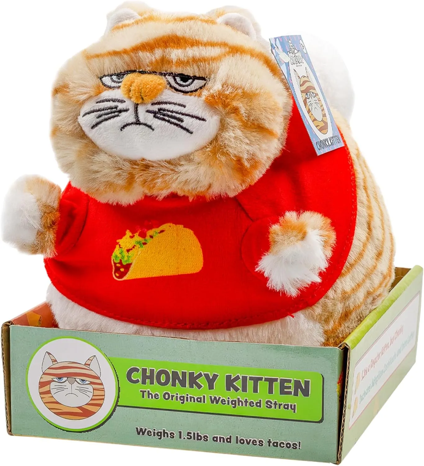 Chonky Kitten Plush, Mini Fat Kitty Cat Stuffed Animal Toy